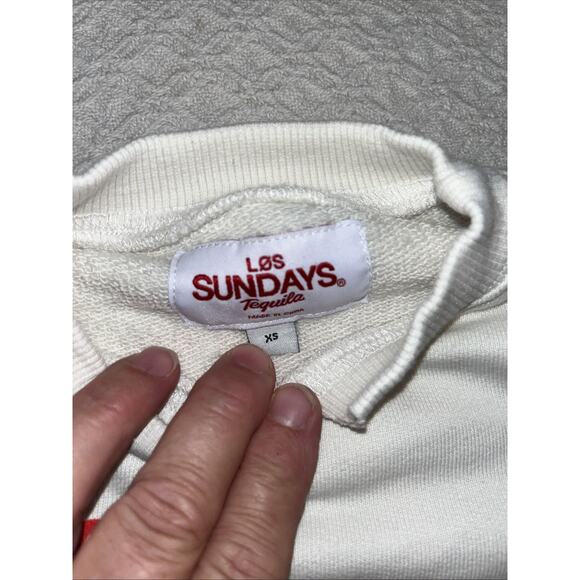 Los Sundays Tequila Crop Top Long Sleeve Sweatshirt Streetwear Size XS Graphic - Picture 5 of 8